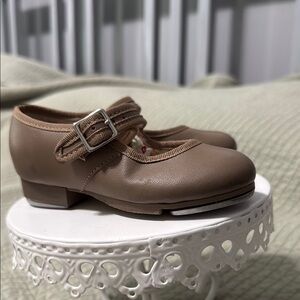 Capezio Tan Kids Dress Shoes with Velcro closure